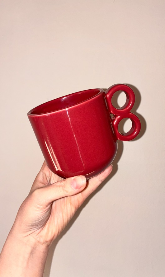 kubki i filiżanki Kubek podwójne ucho  [kolor:  burgund]  330 ml