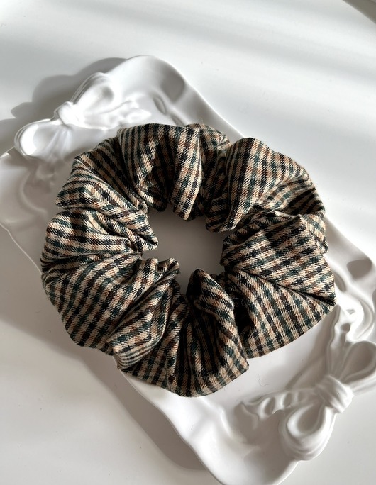 gumki do włosów Scrunchie w kratkę Anna