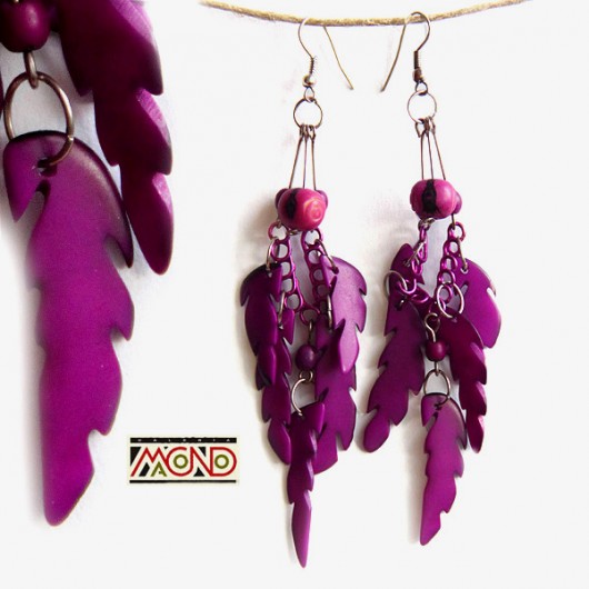 Etniczne kolczyki z tagua (m034) Galeria Macondo