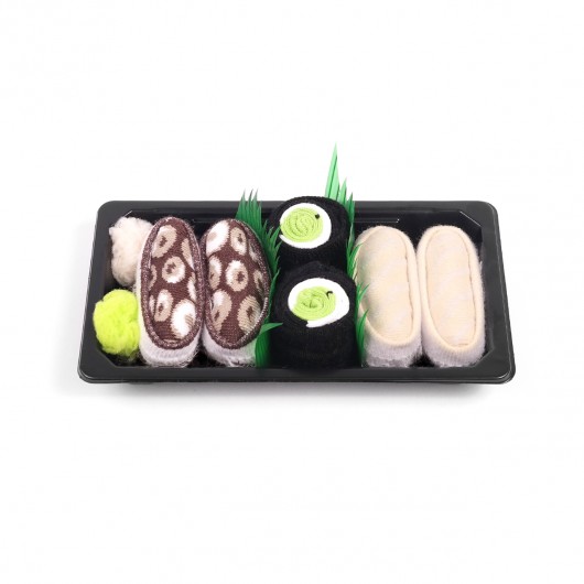 Sushi Socks Box Maślana, Maki Ogórek, Oct. brąz Skarpetkowelove