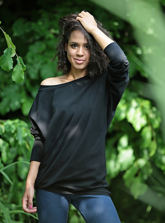 tuniki damskie Tunika czarna bawełniana NEST