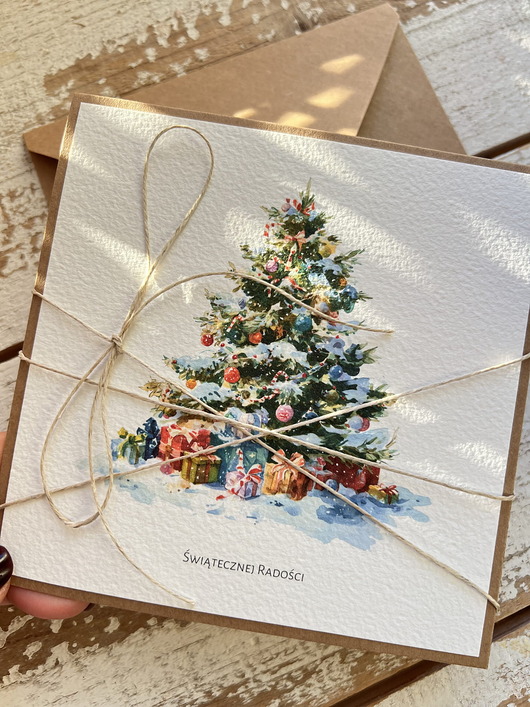 kartki świąteczne Kartka świąteczna ręcznie robiona na Boże Narodzenie choinka BN2