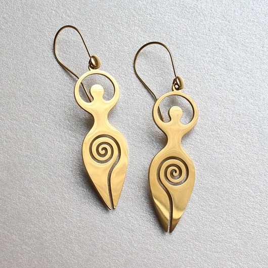 kolczyki pozłacane Kolczyki Bogini pozłacane