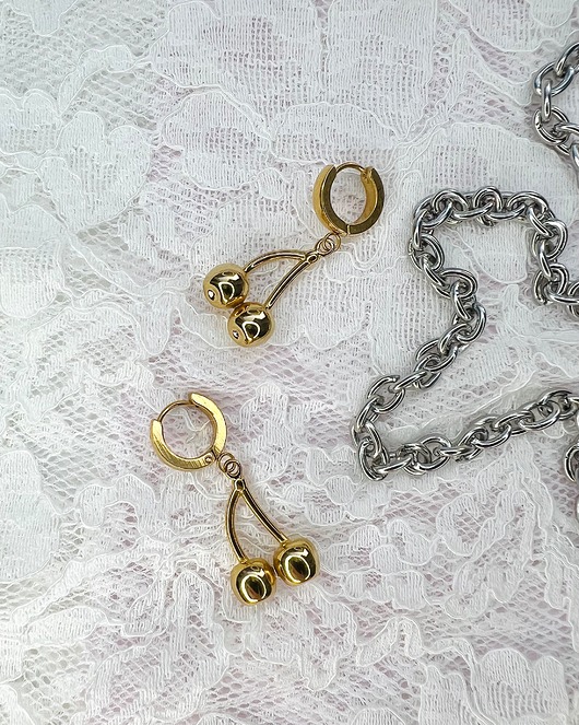 kolczyki pozłacane Kolczyki pozłacane Wisienki