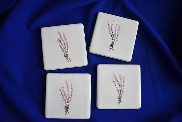 podkładki do kuchni Kafle ręcznie malowane- lawenda