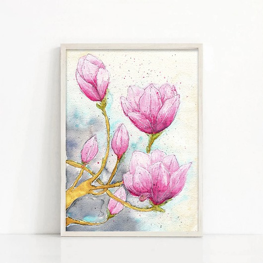 obrazy Oryginalna akwarela. Magnolia  A4
