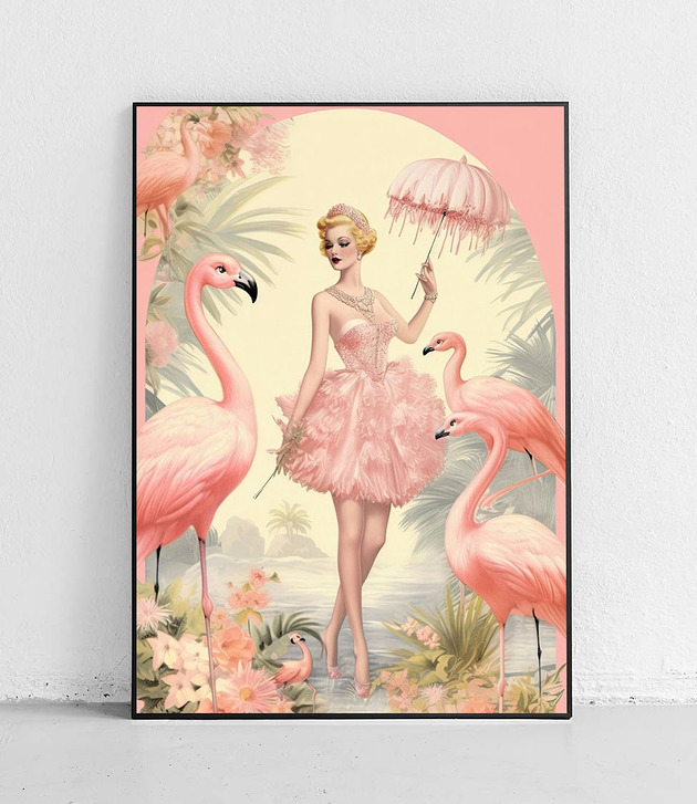 plakaty Plakat Flamingowa królowa tropików
