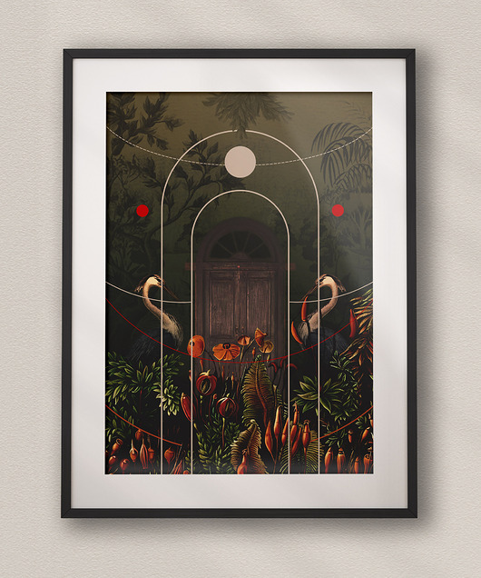 plakaty Plakat Tajemniczy Ogród - Kolaż Fine Art