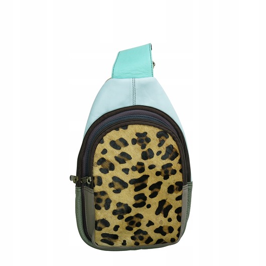 plecaki Plecak damski na jedno ramię skórzany zwierzęcy wzór wygodny pojemny OLIVKA