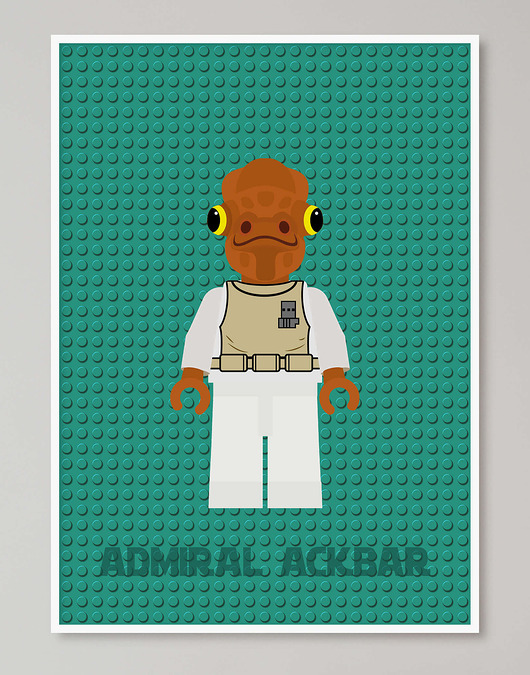 obrazy i plakaty do pokoju dziecięcego Lego Star Wars "Admirał Ackbar"