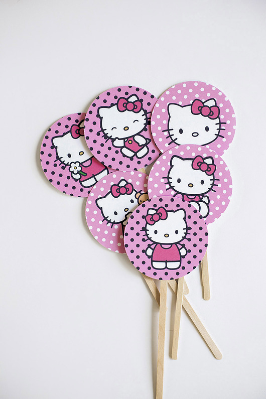 Pikery do babeczek HELLO KITTY 6 szt WOW party