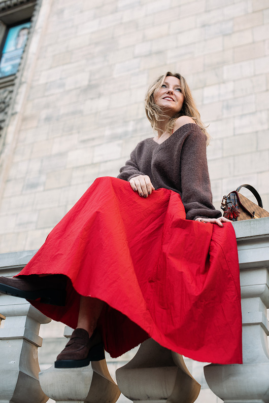 spódnice maxi Długa spódnica z bawełny