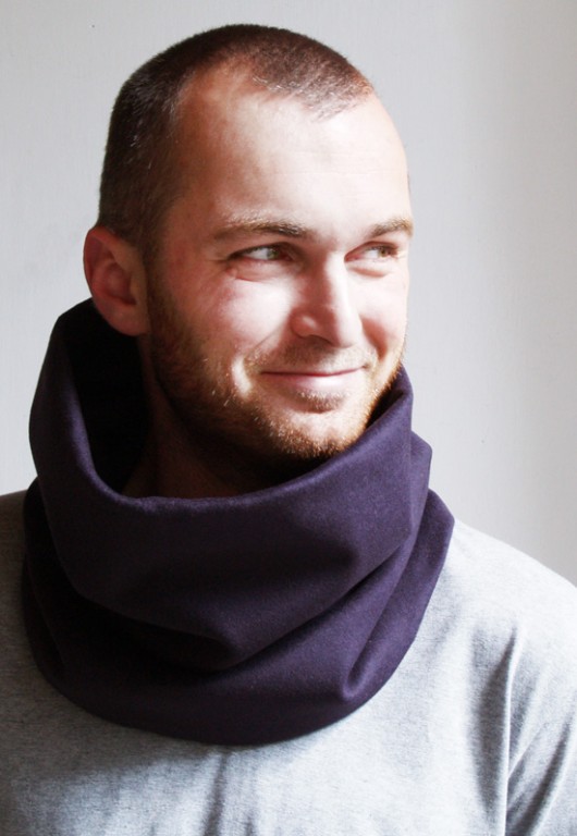 Szal Komin 100% Wełna - Śliwka mmhm
