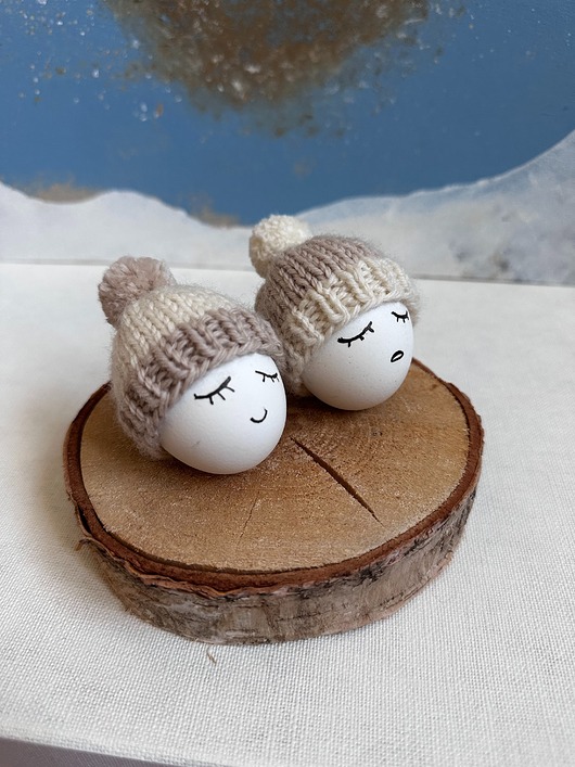 ozdoby wielkanocne Urocze czapeczki na jajka - zestaw 2 szt. Dekoracje wielkanocne