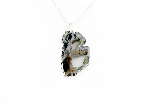 Colare Plaster Geody Agatu srebro Brazi Druse Jewelry