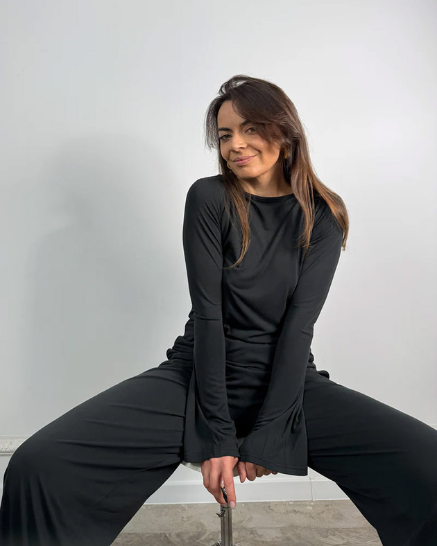 bluzki z długim rękawem damskie Longsleeve Senses new modal black