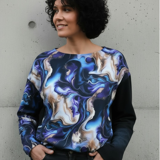 bluza bez kaptura damska Nietypowa bluza bawełniana - Kolorowa Farba