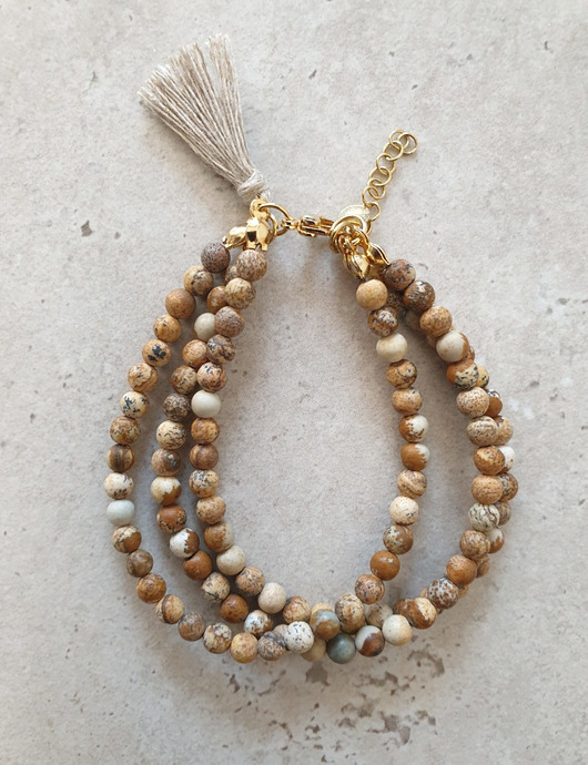 bransoletki z kamieni naturalnych Bransoletka TRIO z jaspisem obrazkowym