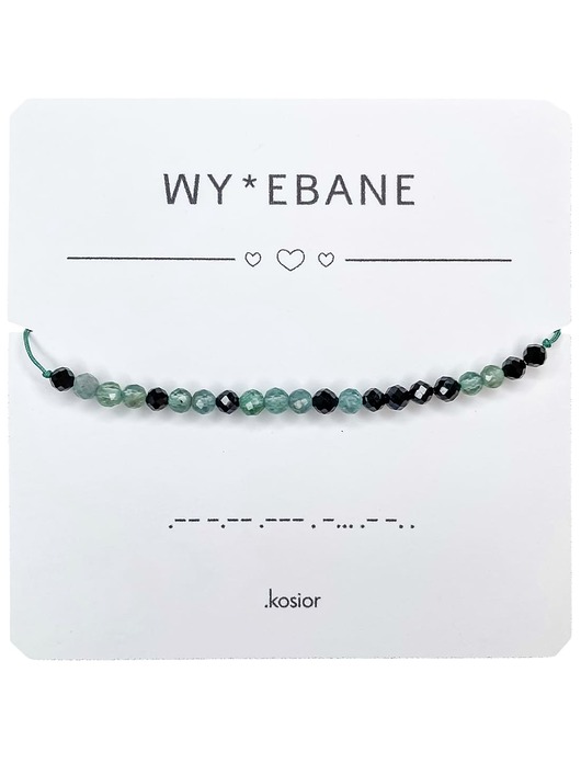 bransoletki na sznurku Bransoletka z alfabetem Morse Apatyt, Agat