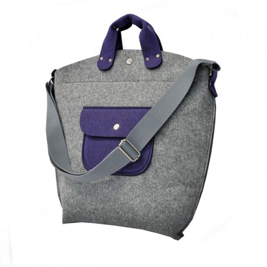 BiGGest BaG New - szaro fioletowa z zamkiem Beltrani