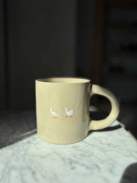 kubki i filiżanki Duży Ceramiczny Kubek Handmade 450 ml z Gąskami Farmhouse Life