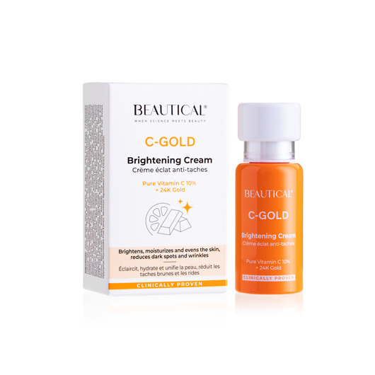 serum do twarzy Beautical Krem rozświetlający C-GOLD, 15 ml