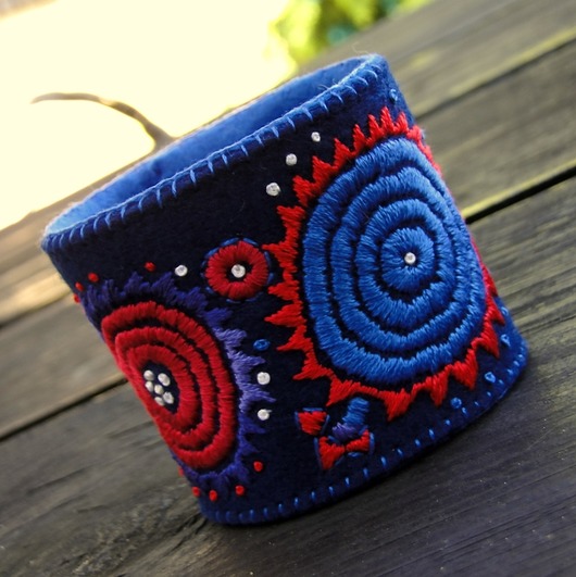 etno słońca w granacie agat handmade