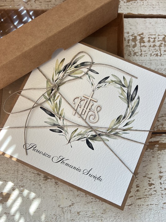 kartki na komunię Kartka na komunię ręcznie robiona - Pamiątka Komunii