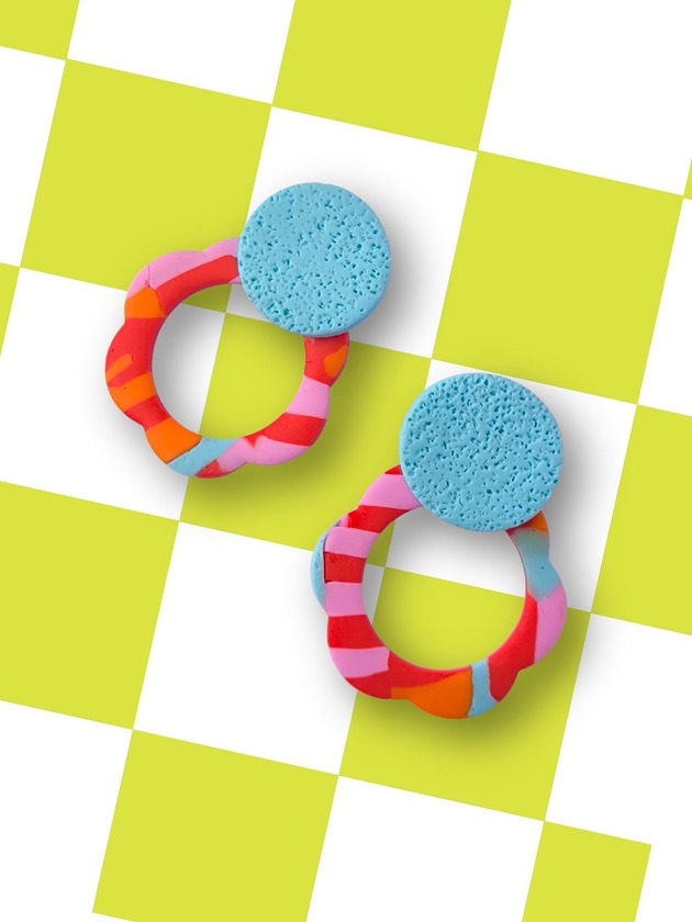 kolczyki z masy plastycznej Kolczyki KWIATKI summer vibes