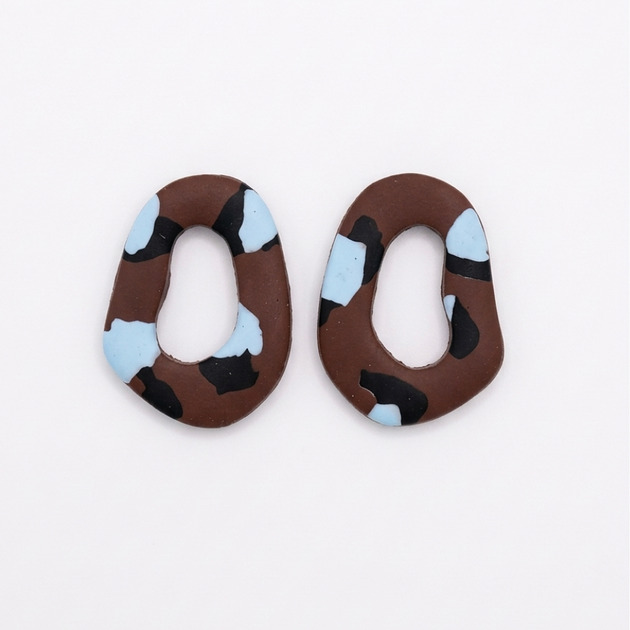 kolczyki z masy plastycznej Kolczyki niebieska pantera