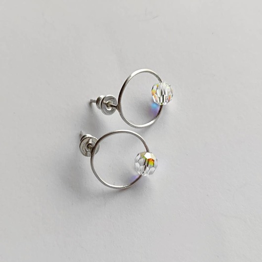 kolczyki z kamieniami Kolczyki OKRĄG