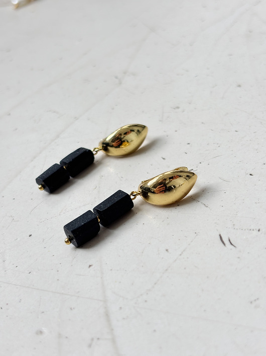 kolczyki pozłacane Kolczyki pozłacane z Turmalinem