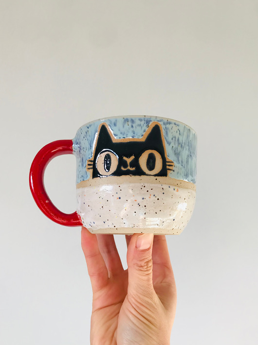 kubki Kubek z uchem Kot