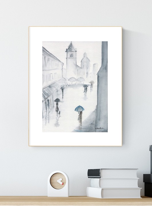 grafika 21 x 30 cm  wykonana ręcznie, abstrakcja Krystyna Siwek Art