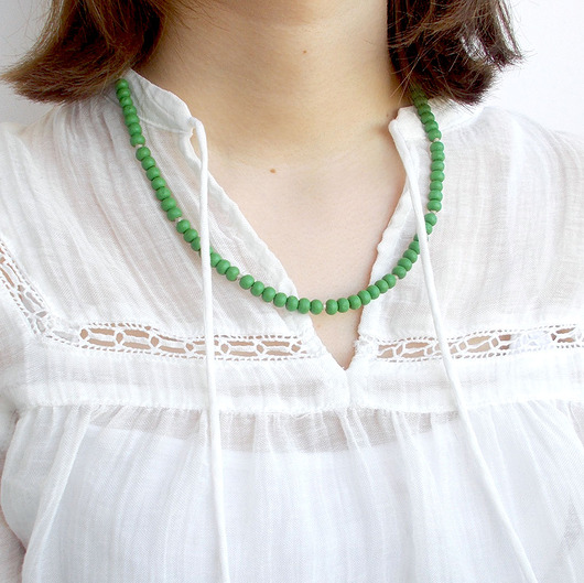korale Green lekki Naszyjnik bez metalu