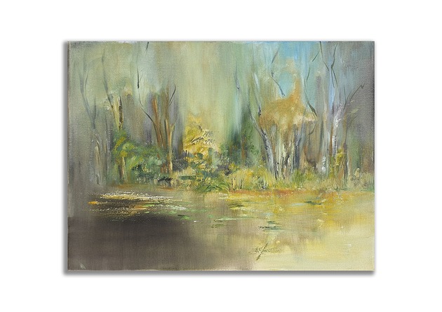 obrazy Obraz olejny 40x30 cm Jezioro Pejzaż