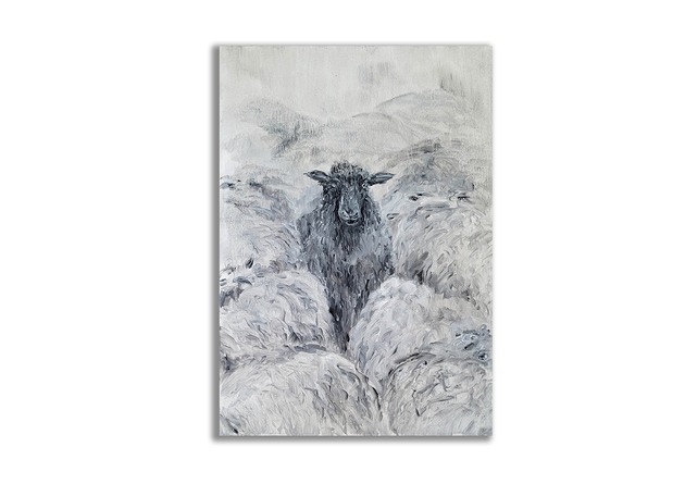obrazy Obraz olejny ręcznie malowany "Czarna owca"
