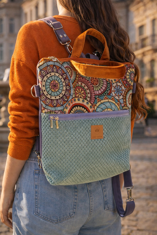 plecaki Kolorowy patchworkowy plecak 2w1 Lumbini