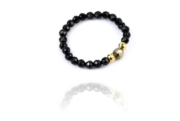 InspiRING Na Gumce Spinel i Piryt złoto Brazi Druse Jewelry