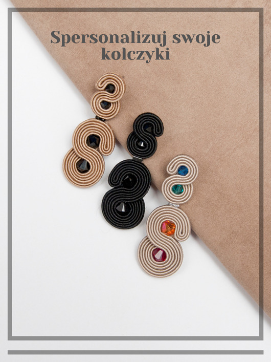 kolczyki soutache Spersonalizowane kolczyki midi
