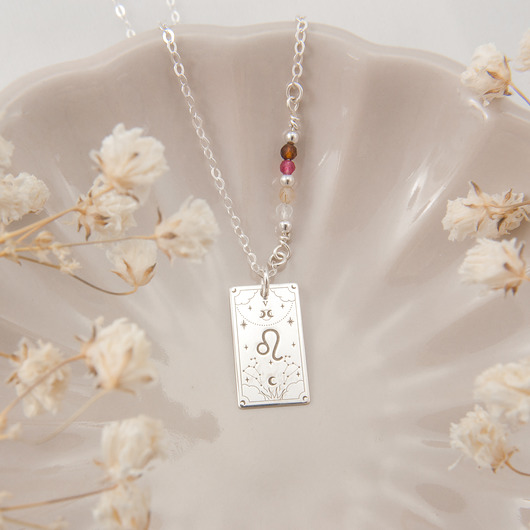 srebrne naszyjniki Znak zodiaku - Karta tarota - Lew