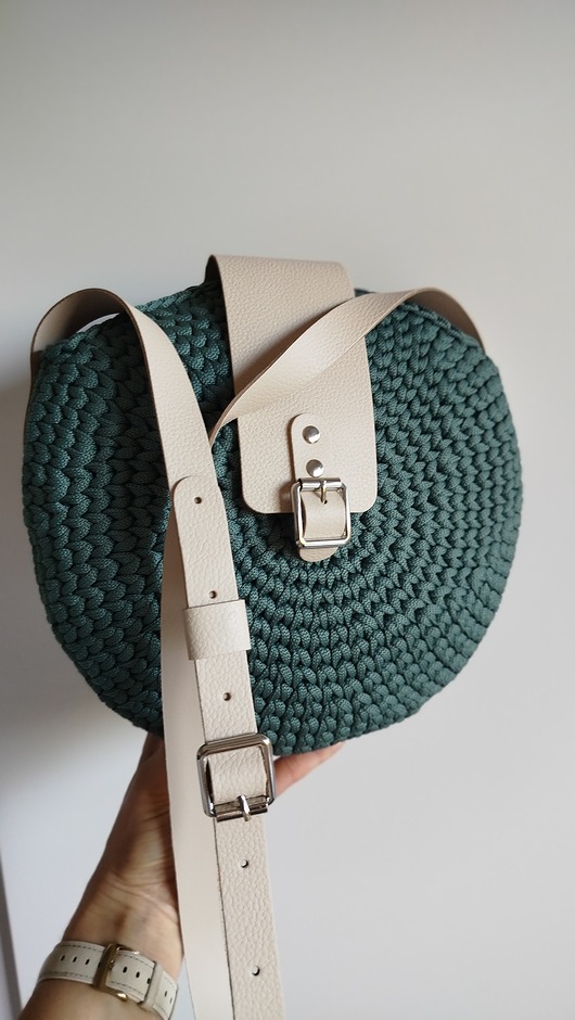 torby na ramię Torba OLIWIA (szałwia/jasny beż/srebro)