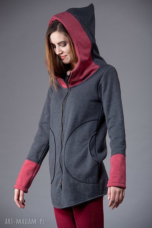 bluza z kapturem damska Bluza damska,długa bluza z kapturem
