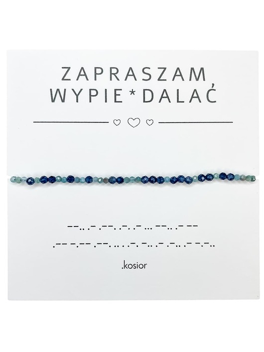bransoletki na sznurku Bransoletka prezent - ZAPRASZAM WYPIERDALAĆ - Apatyt, Jadeit Indygo - Spokój