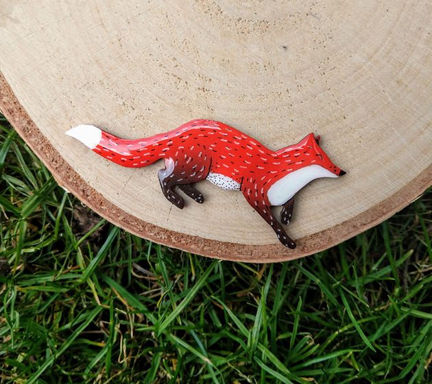 Broszka  LIS  LEON Made in Forest