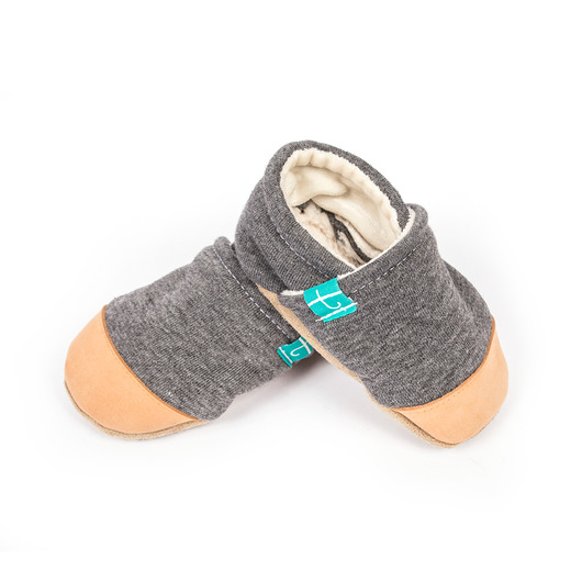 Dark Grey Papcie ze skórą 17-24 TITOT