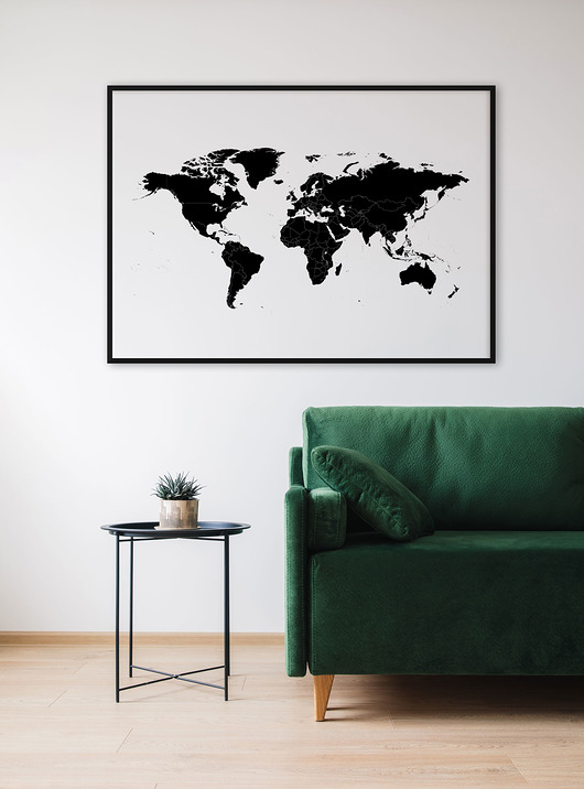 Mapa świata - minimalistyczny plakat PLAKATY GEOMETRYCZNE