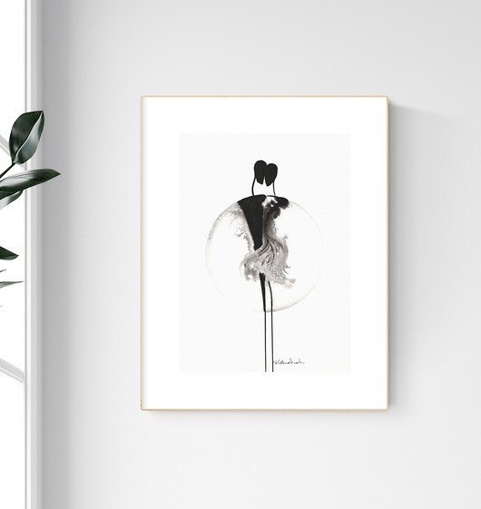 grafika 21 x 30 cm  wykonana ręcznie, abstrakcja Krystyna Siwek Art