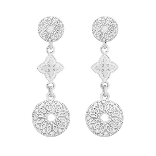 kolczyki srebrne Srebrne kolczyki z rozetkami i medalionami