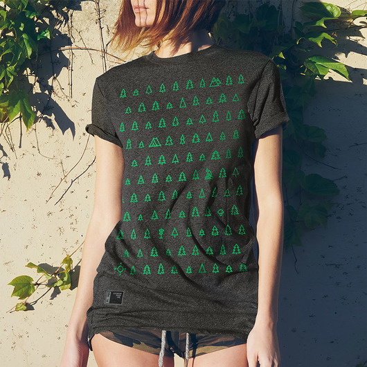 t-shirt damskie Koszulka damska LAS IGLASTY grafitowa -